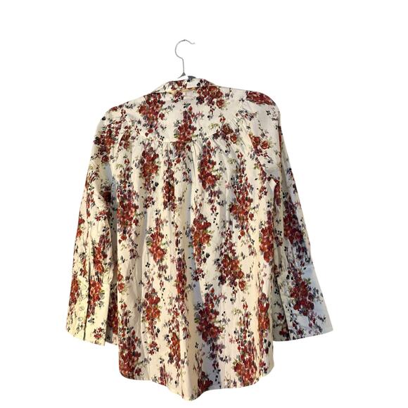 Tuckernut 100% Cotton Floral Blouse Glass Buttons NEW High Neck L Coquette Fairy - Picture 6 of 16